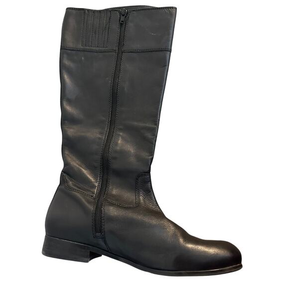 ARTURO CHIANG Black Leather Riding Knee High Boots Womens 8.5 MW Side Zip - Picture 6 of 10